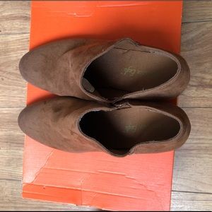 Brown suede ankle boots